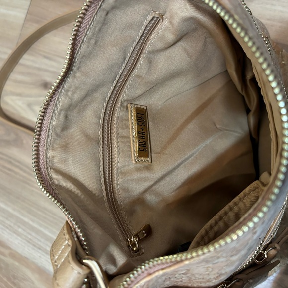 Sasha + Sofi Vegan Leather Crossbody Purse| Gold and Faux Cork| NWOT - Picture 9 of 14